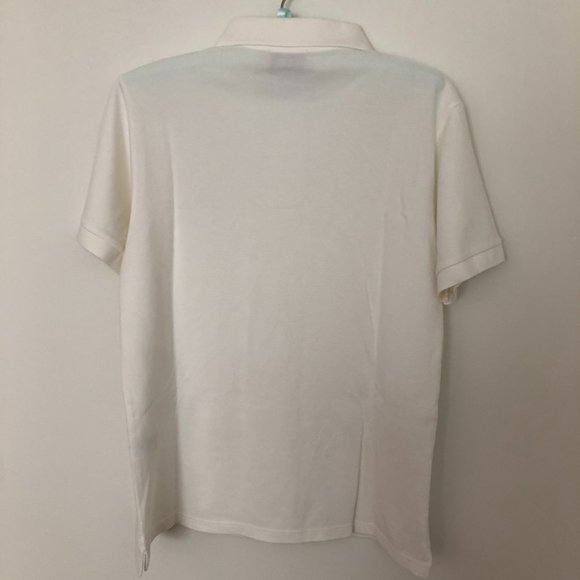 Maison Kitsune Double Fox Patch Embroidered Polo Shirt White - Picture 4 of 8